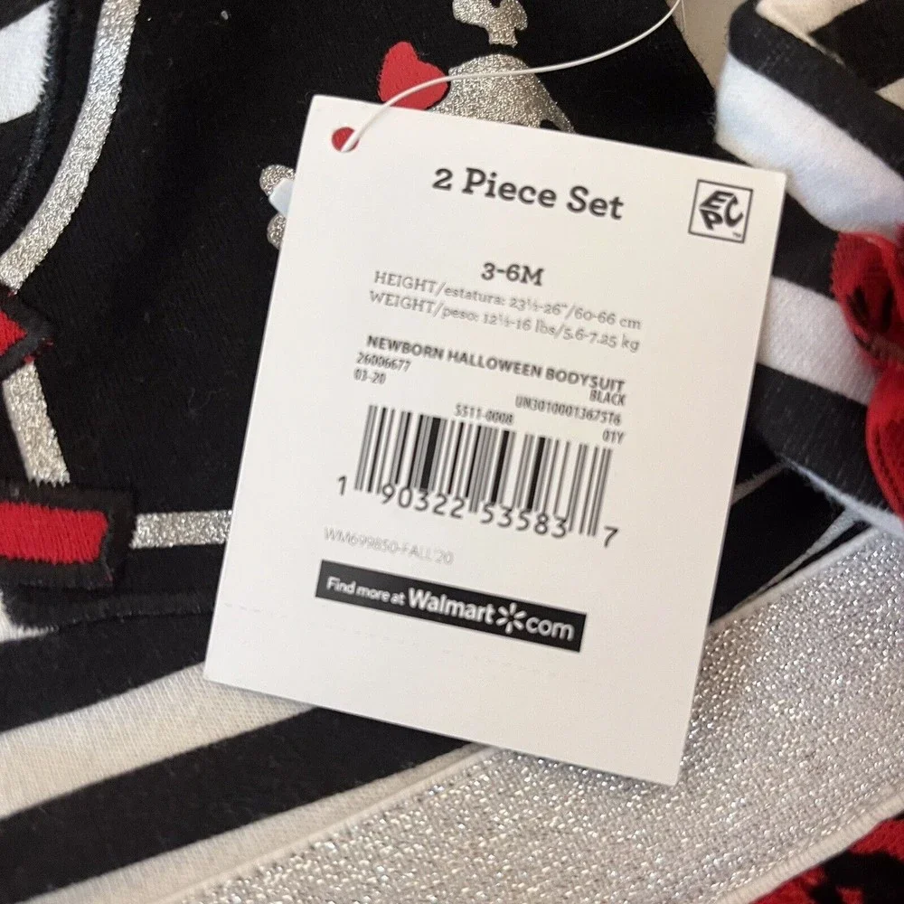 Way to Celebrate‎ Infant 3-6M Halloween Costume Ladybug Pirate 2 Piece NWT